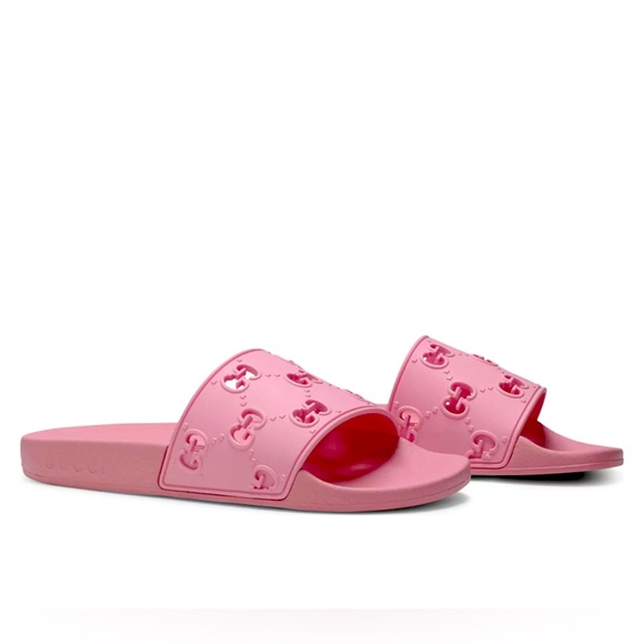 Rose Pink Rubber Pursuit Slides Sandals Women’s - Picture 1 of 9